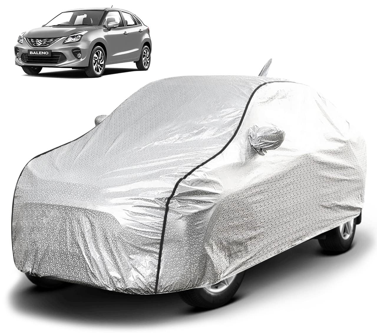 FABTEC Waterproof Car Body Cover for Maruti Baleno with Mirror and Antenna Pocket